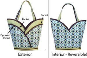 "Petal Pockets" Purse, Tote & Cosmetic Bag Sewing Pattern - Image 4