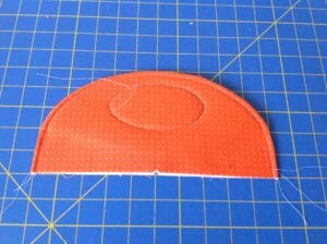 stitch around the oval traced on the handle