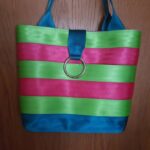 multi colored seat belt tote