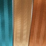 aqua, copper and spice seat belt webbing