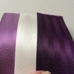 lilac, snow & aubergine seat belt webbing