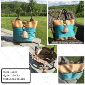 nancy's copper, aqua and otter brown tote (1)