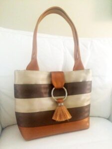 Fold over tassel on a small size bag