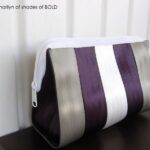 Silver dollar, stark white & aubergine seat belt webbing