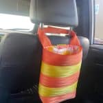 yellow and orange car litter bag